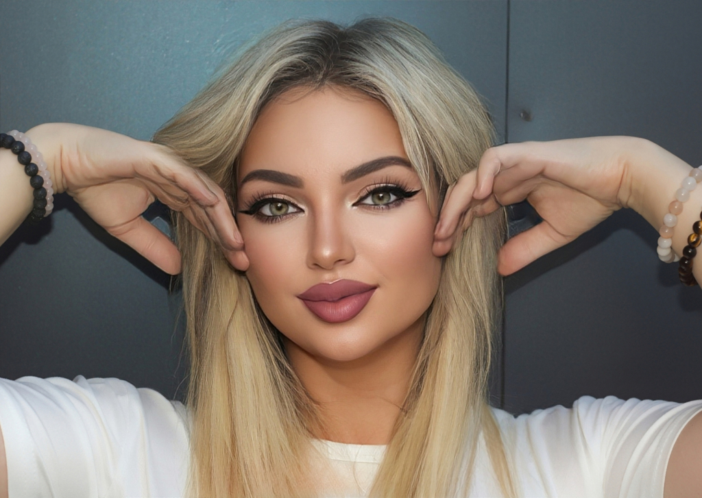 Elena Nazdryukhina in a beauty and fashion photoshoot